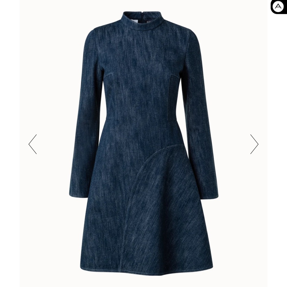 AKRIS - Washed Cotton Wool Blend Denim Dress